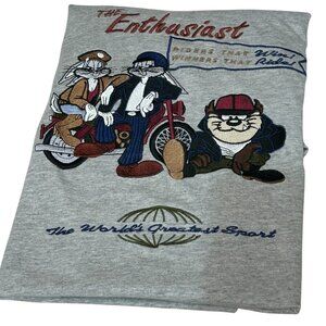 ACME Clothing The Enthusiast Looney Characters Embroidered Vintage Men's Tee XL
